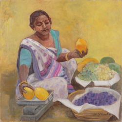 果実を売る女